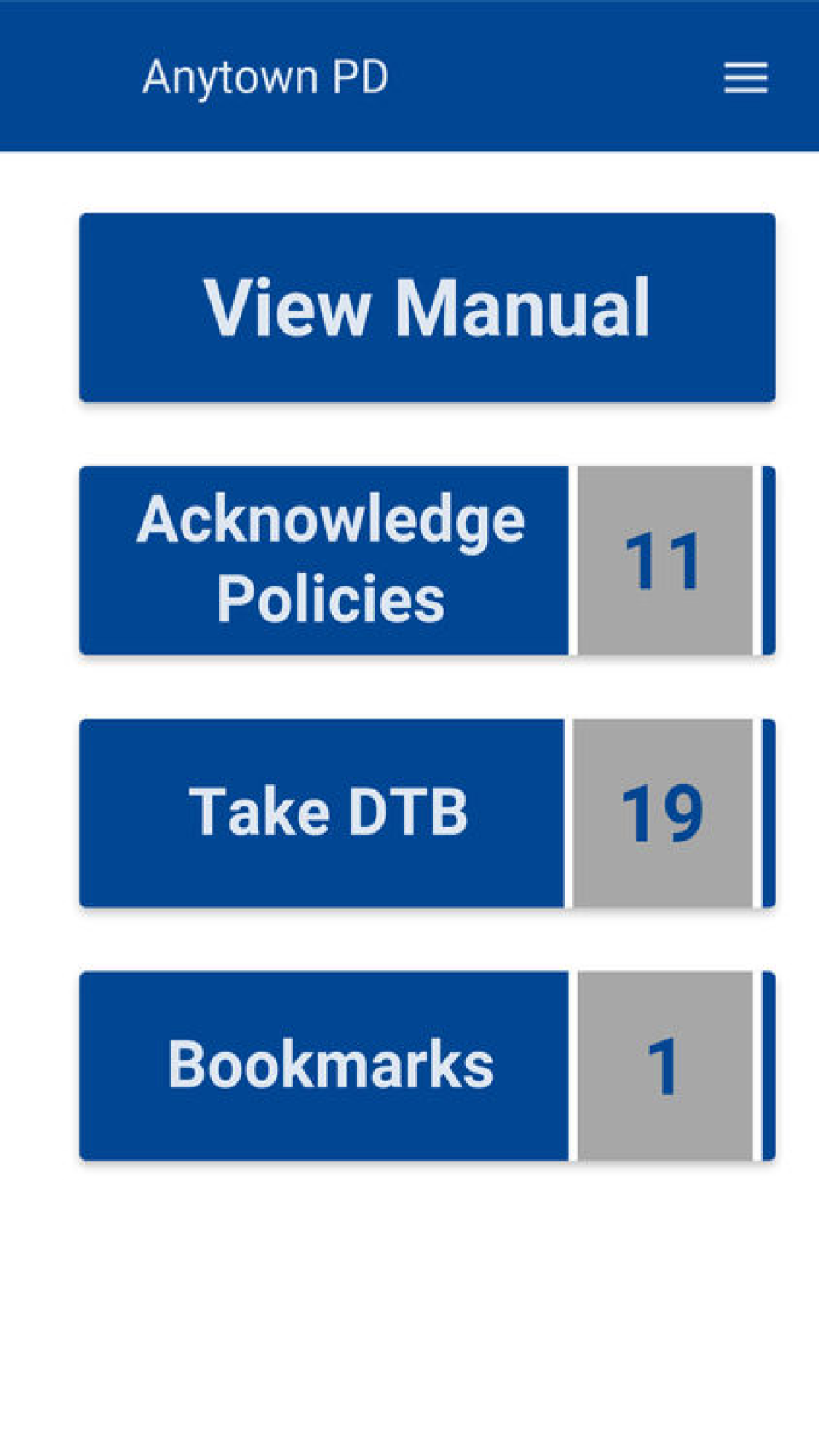 screenshot of Lexipol Knowledge Management System (KMS)